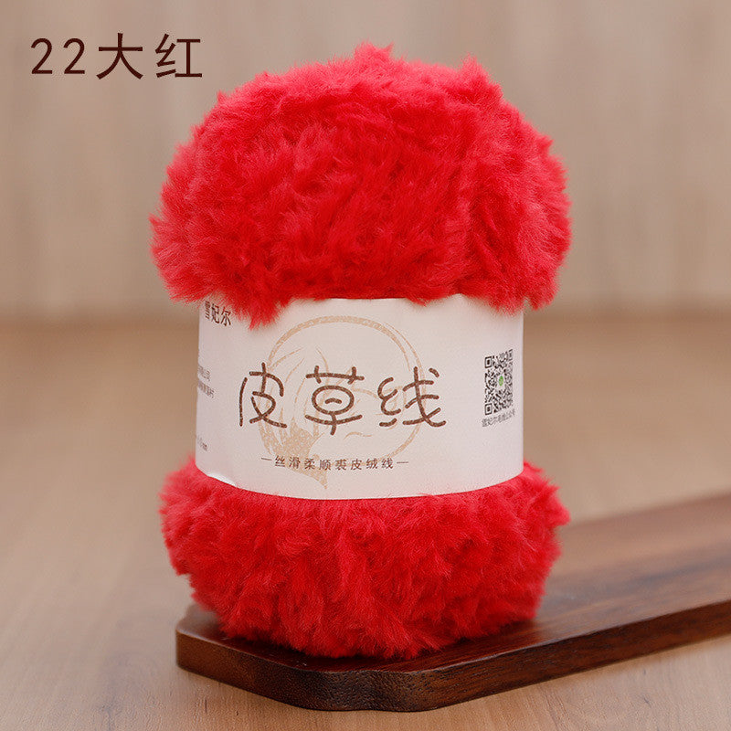 100g- Faux Mink Fur Yarn | Long Pile Plush Yarn for Hats, Scarves & DIY Knitting | Crochet Yarn | Benang Kait 皮草线 水貂绒毛线