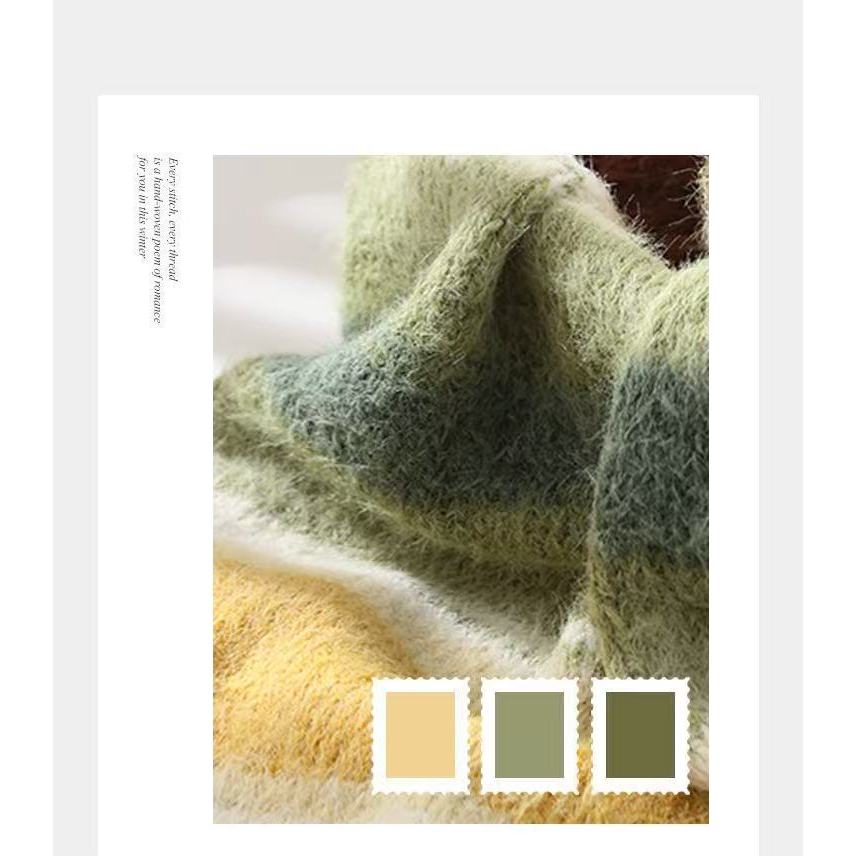 100g- Variegated Long Pile Wool Blend Yarn| Crochet & Knitting Yarn for Hat Shawl Scarf | Benang Kait | 十刻 雪宝同款 平替 羊毛混纺线