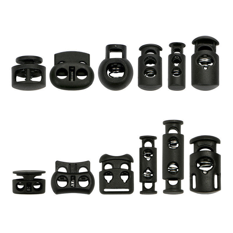 5pcs-Plastic Spring Cord Lock Stopper – Single Hole / Double Hole Drawstring Toggle – Nose Cord Lock for Bags & Clothing