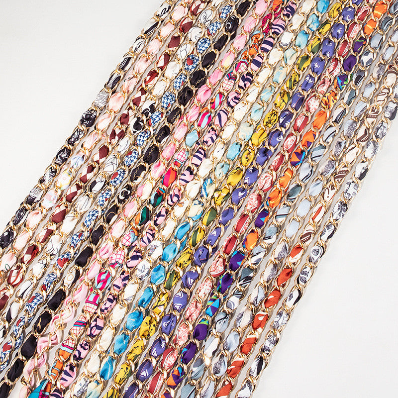 115cm Scarf Woven Bag Chain Strap | Decorative Shoulder Strap | Crossbody Replacement Chain | Sling Bag Tali/ Rantai Bag