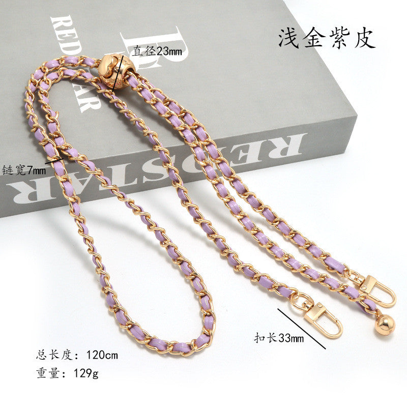 120cm- PU Leather Chain Strap with Adjustable Gold Ball Buckle | Crossbody Bag Chain Replacement | Tali / Rantai Bag