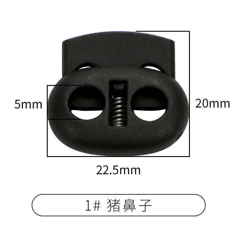 5pcs-Plastic Spring Cord Lock Stopper – Single Hole / Double Hole Drawstring Toggle – Nose Cord Lock for Bags & Clothing