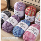 2.5mm Glitter Gradient Yarn | Graffiti Style Hollow Cotton Crochet Yarn | Benang Kait | Bag Crochet Yarn