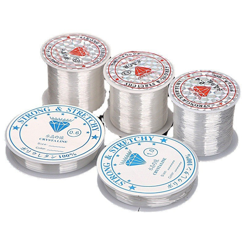 Transparent Elastic Cord & Fishing Line for Beading – TPU Stretch String / Clear Nylon Thread | Benang Getah | Crystal