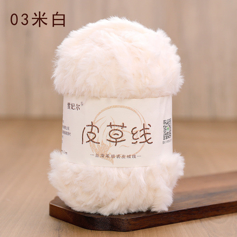 100g- Faux Mink Fur Yarn | Long Pile Plush Yarn for Hats, Scarves & DIY Knitting | Crochet Yarn | Benang Kait 皮草线 水貂绒毛线