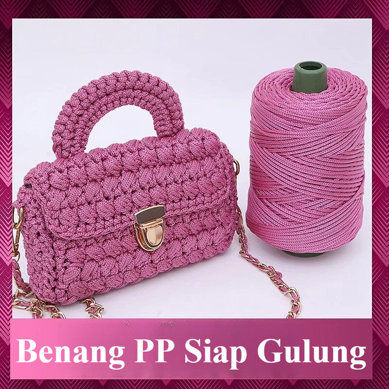 3mm Benang PP Siap Gulung | Benang Nylon Crochet | Tali PP / Bag Crochet Yarn/ PP Rope/ Bag Yarn/ Benang Tali Nylon