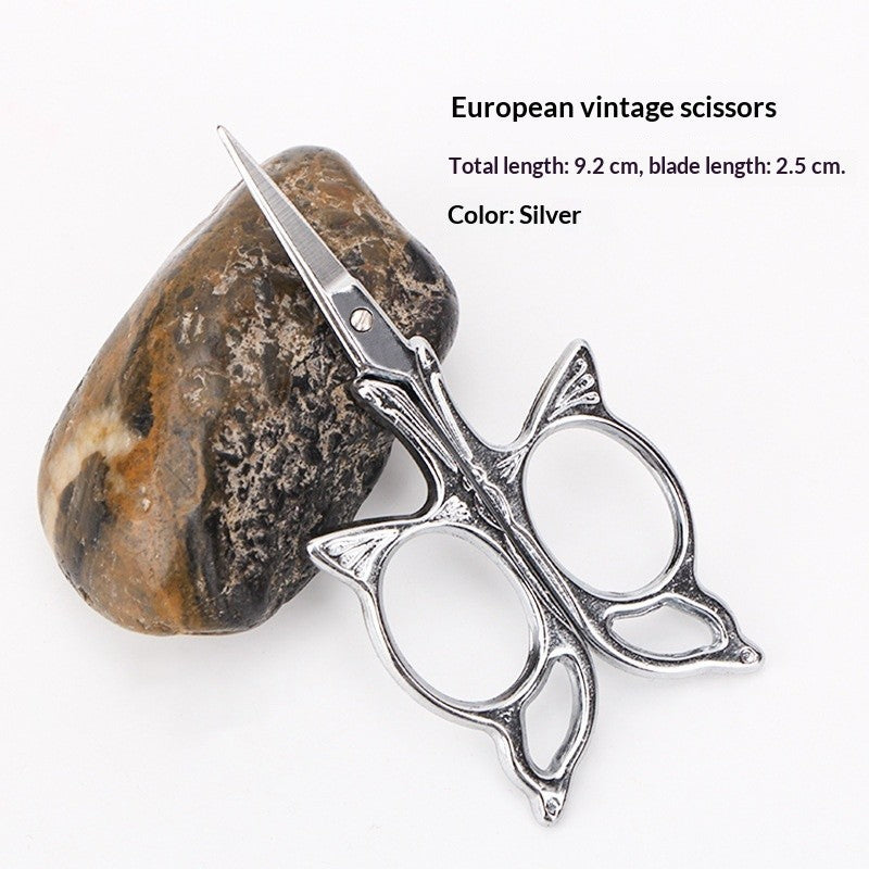 Classic European Handcrafted Scissors – Small Stainless Steel Tailor Tool with Ornate Pattern | Small Cutter