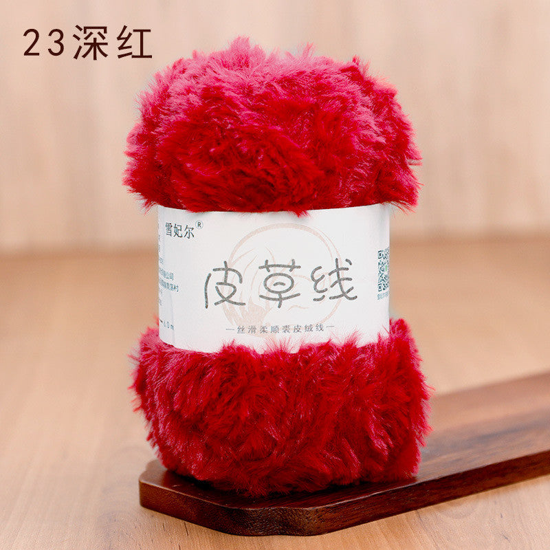 100g- Faux Mink Fur Yarn | Long Pile Plush Yarn for Hats, Scarves & DIY Knitting | Crochet Yarn | Benang Kait 皮草线 水貂绒毛线