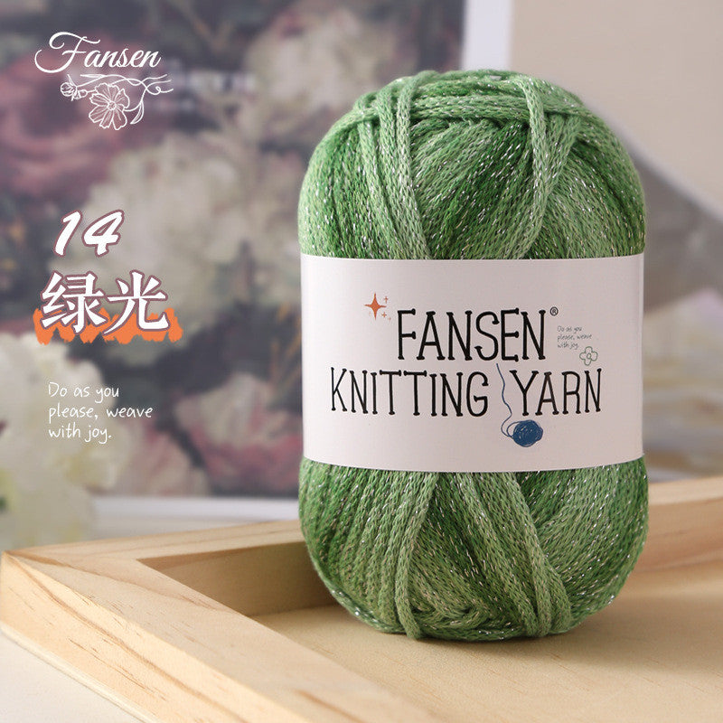 2.5mm Glitter Gradient Yarn | Graffiti Style Hollow Cotton Crochet Yarn | Benang Kait | Bag Crochet Yarn