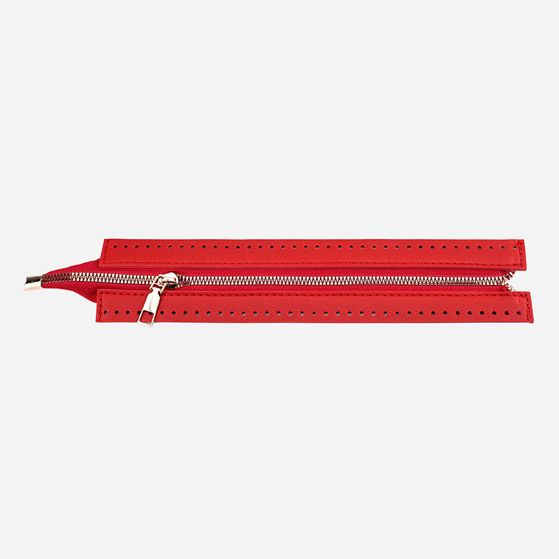 28cm PU Leather Zipper for crochet Bag- Woven Bag Hardware Sewing PU Leather Zipper