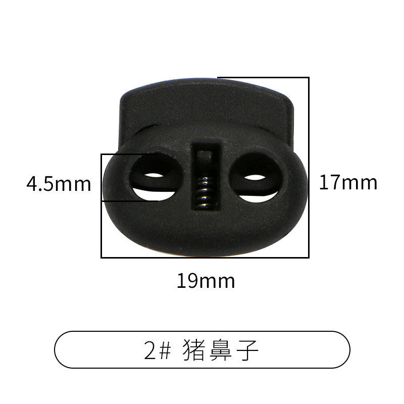 5pcs-Plastic Spring Cord Lock Stopper – Single Hole / Double Hole Drawstring Toggle – Nose Cord Lock for Bags & Clothing