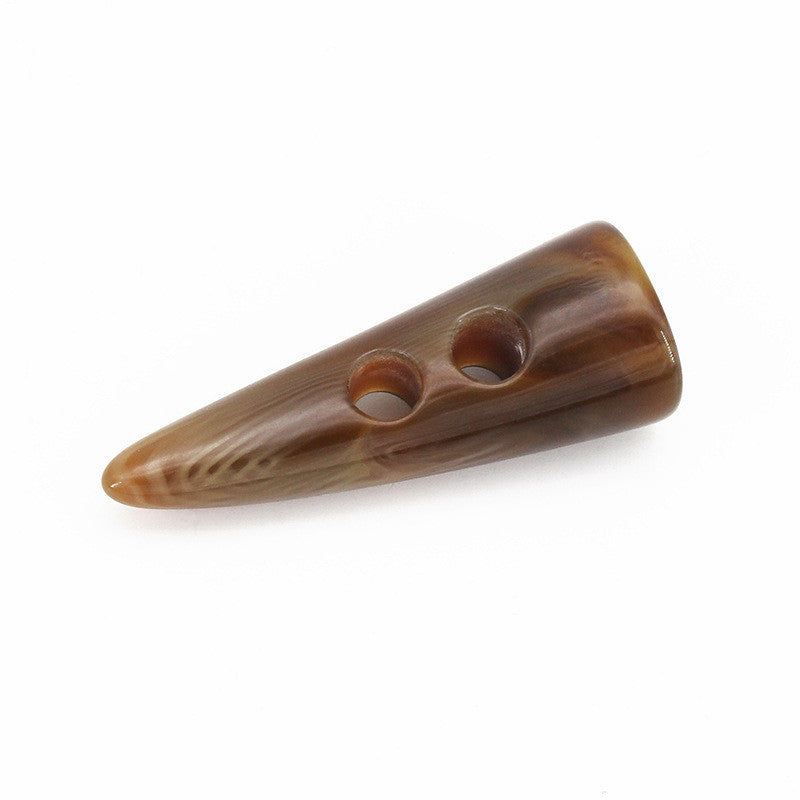 1pc - Resin Faux Horn Toggle Button for Wool Coat & Trench Coat | Button for Bag | Cow Horn Shaped Button