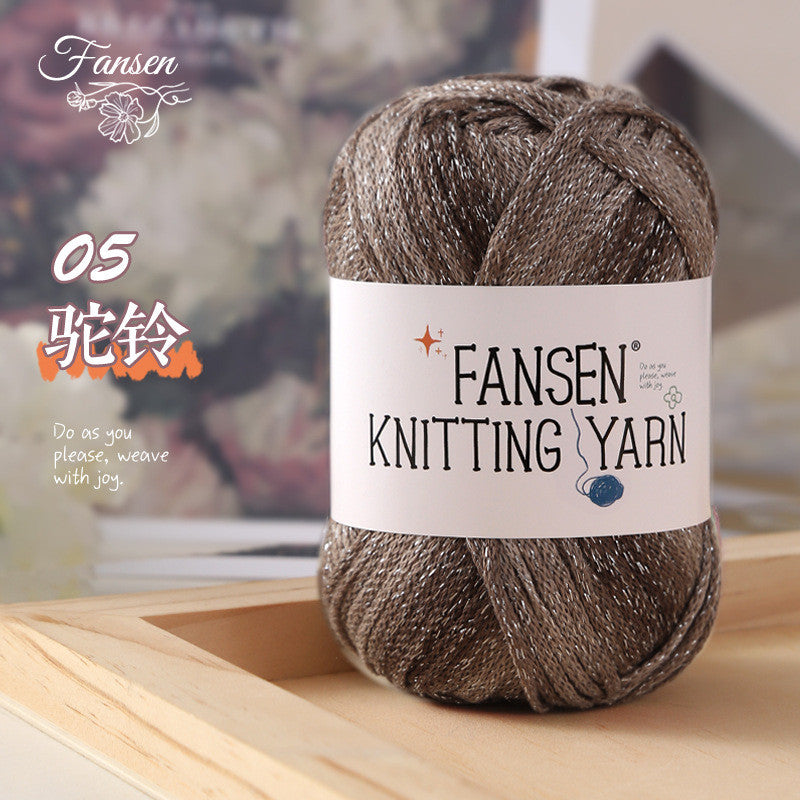 2.5mm Glitter Gradient Yarn | Graffiti Style Hollow Cotton Crochet Yarn | Benang Kait | Bag Crochet Yarn