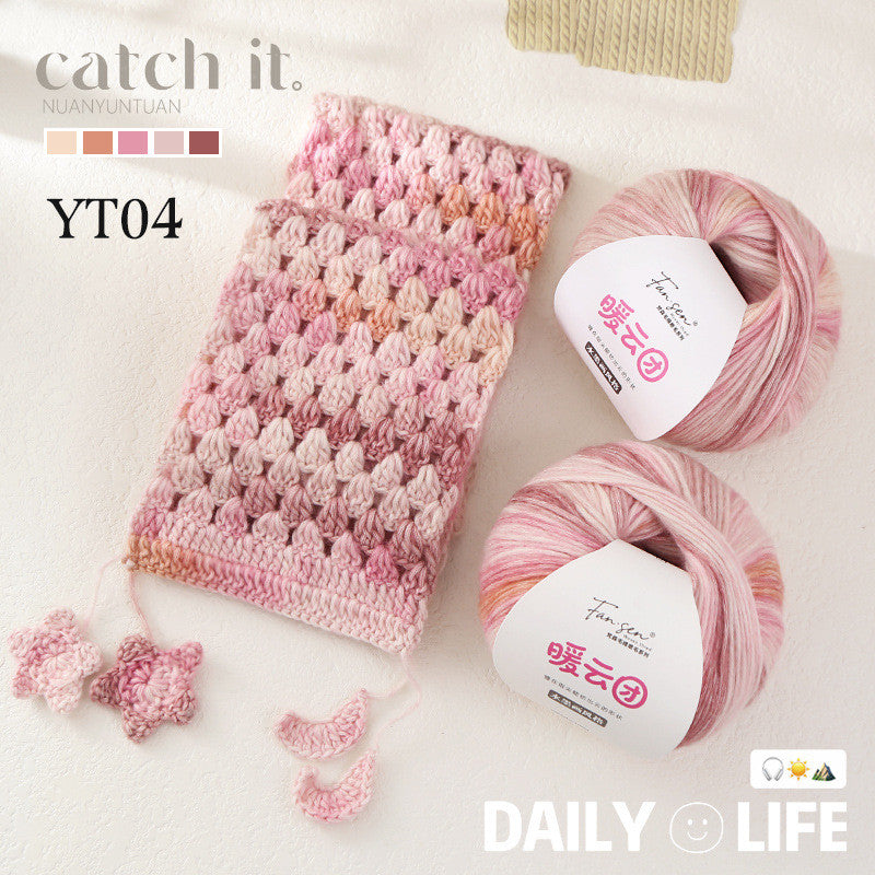 100g- Soft Gradient Yarn for Crochet & Knitting Scarf, Sweater, Blanket | Benang Kait | 暖云团