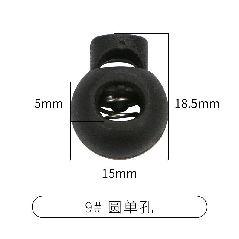 5pcs-Plastic Spring Cord Lock Stopper – Single Hole / Double Hole Drawstring Toggle – Nose Cord Lock for Bags & Clothing