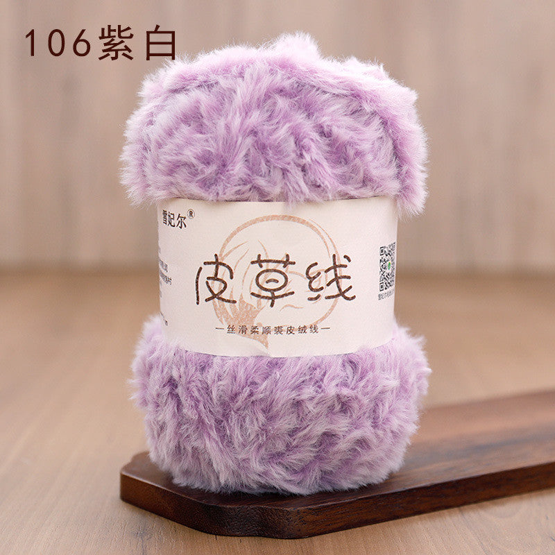 100g- Faux Mink Fur Yarn | Long Pile Plush Yarn for Hats, Scarves & DIY Knitting | Crochet Yarn | Benang Kait 皮草线 水貂绒毛线