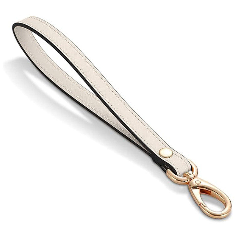 21cm- PU Leather Short Bag Strap Detachable Wrist Strap with Metal Hook Anti-Loss Hand Handle