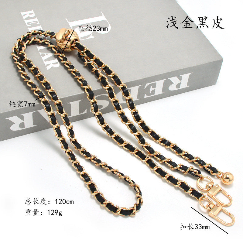 120cm- PU Leather Chain Strap with Adjustable Gold Ball Buckle | Crossbody Bag Chain Replacement | Tali / Rantai Bag