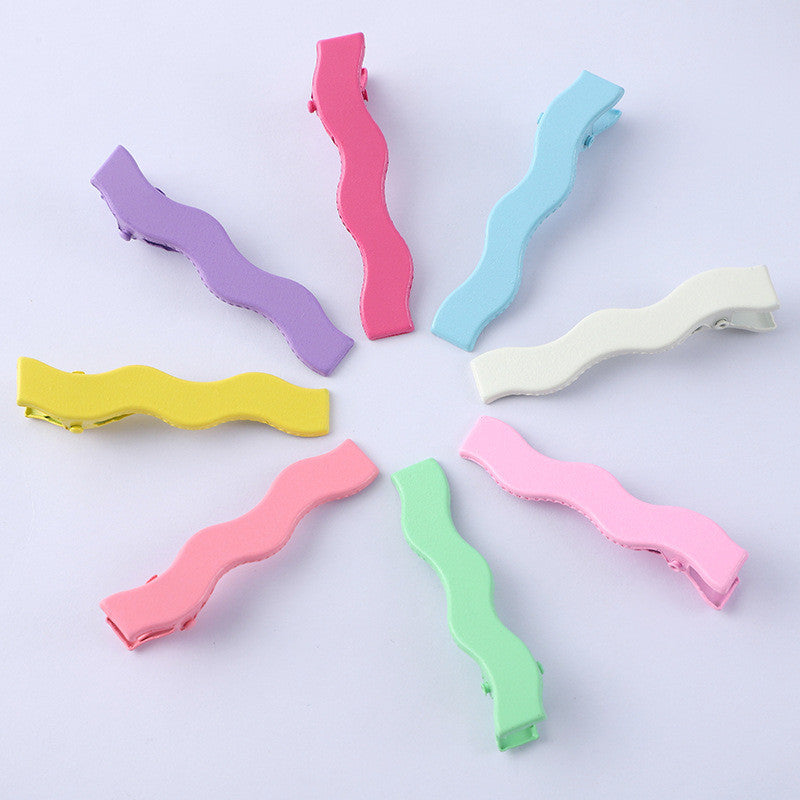 10pcs Wavy Hair Clip | Candy Color Metal Snap Clip | Bangs & Side Hair Clip | DIY Hair Accessories Supplies