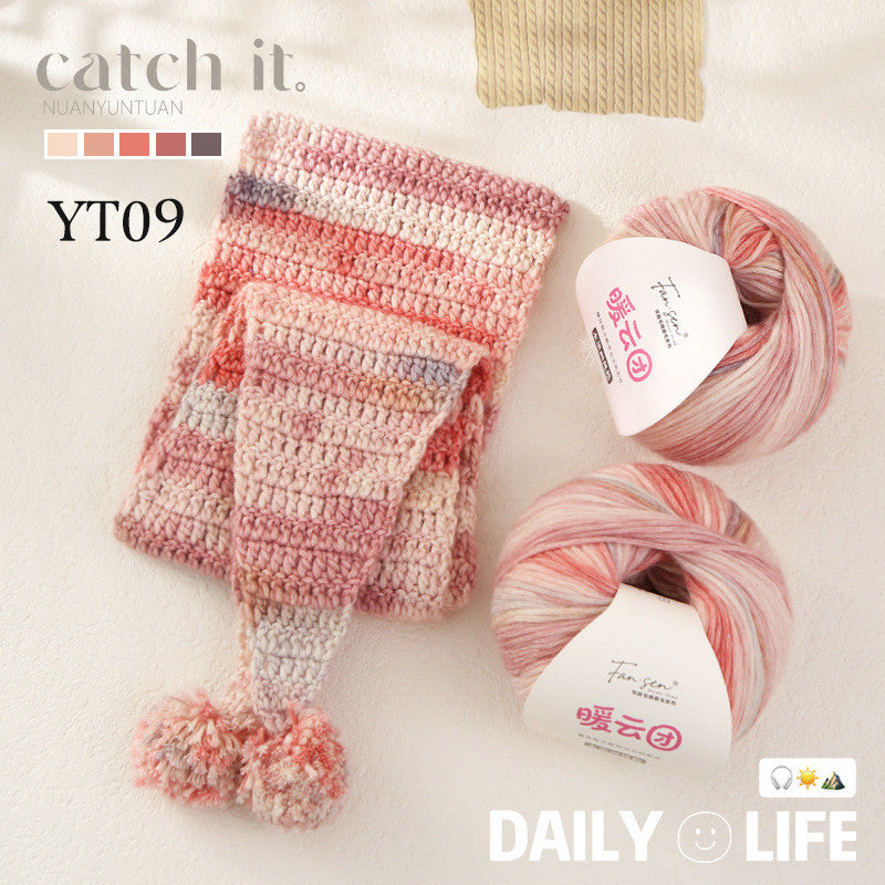 100g- Soft Gradient Yarn for Crochet & Knitting Scarf, Sweater, Blanket | Benang Kait | 暖云团