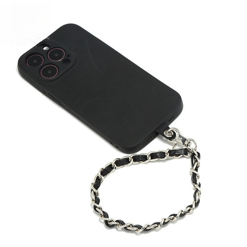 15cm Detachable Phone Wrist Strap | Luxury Metal Chain with PU Leather | Anti-Drop Hand Strap | Stylish & Durable