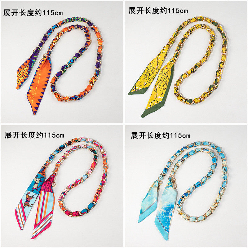 115cm Scarf Woven Bag Chain Strap | Decorative Shoulder Strap | Crossbody Replacement Chain | Sling Bag Tali/ Rantai Bag