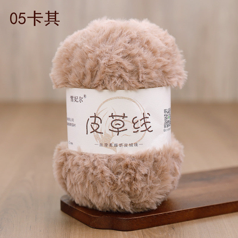 100g- Faux Mink Fur Yarn | Long Pile Plush Yarn for Hats, Scarves & DIY Knitting | Crochet Yarn | Benang Kait 皮草线 水貂绒毛线