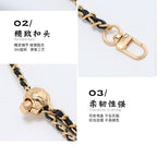 120cm- PU Leather Chain Strap with Adjustable Gold Ball Buckle | Crossbody Bag Chain Replacement | Tali / Rantai Bag