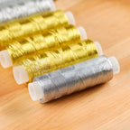 DIY Metallic Gold Silver Sewing Thread | Embroidery Thread for Quilting Hand Sewing Craft | Benang Sulam Emas