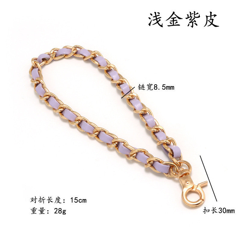 15cm Detachable Phone Wrist Strap | Luxury Metal Chain with PU Leather | Anti-Drop Hand Strap | Stylish & Durable