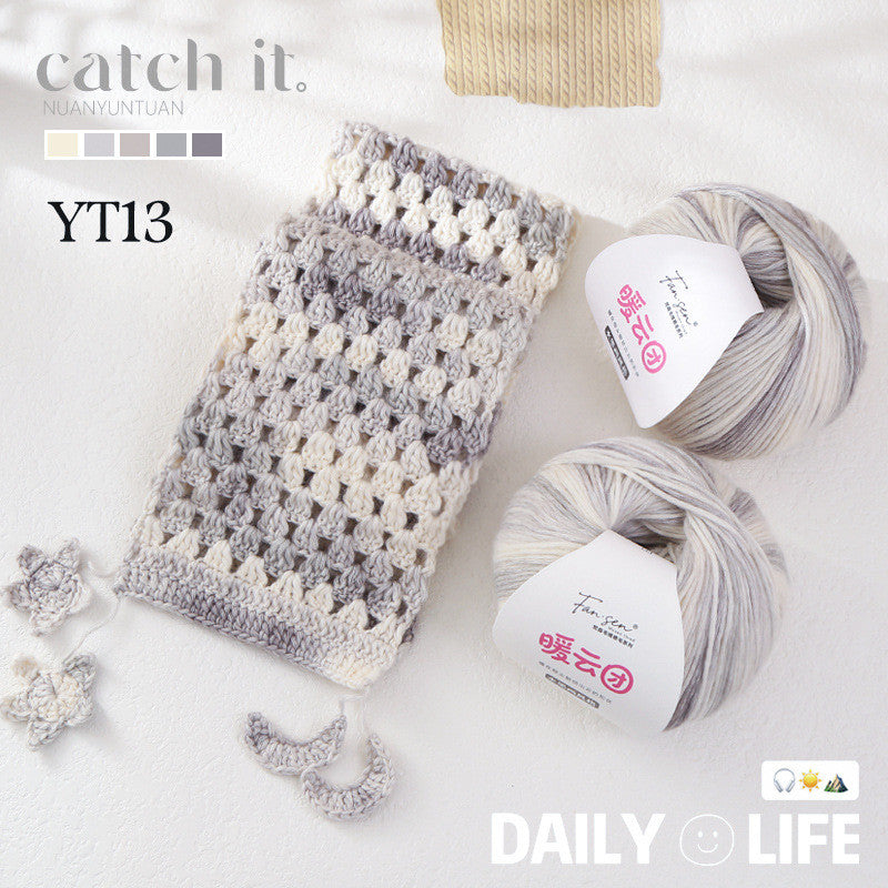 100g- Soft Gradient Yarn for Crochet & Knitting Scarf, Sweater, Blanket | Benang Kait | 暖云团