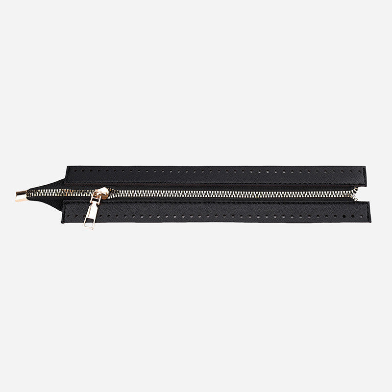 28cm PU Leather Zipper for crochet Bag- Woven Bag Hardware Sewing PU Leather Zipper