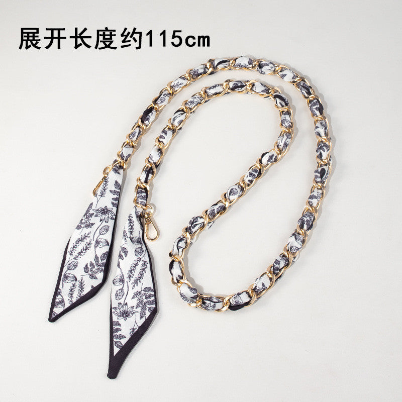 115cm Scarf Woven Bag Chain Strap | Decorative Shoulder Strap | Crossbody Replacement Chain | Sling Bag Tali/ Rantai Bag