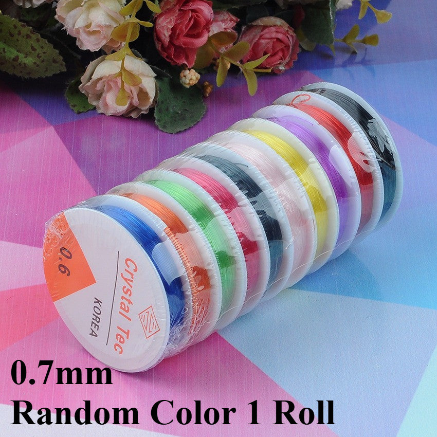 Transparent Elastic Crystal Beading Cord | DIY Jewelry String | Stretch Bead Cord for Bracelets & Necklaces | 0.4–1.0 mm