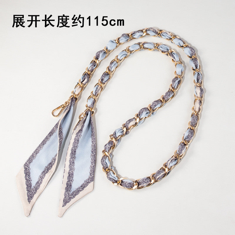 115cm Scarf Woven Bag Chain Strap | Decorative Shoulder Strap | Crossbody Replacement Chain | Sling Bag Tali/ Rantai Bag