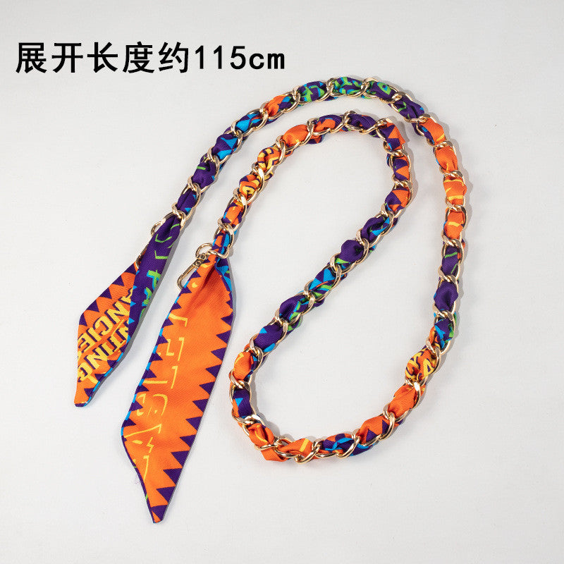 115cm Scarf Woven Bag Chain Strap | Decorative Shoulder Strap | Crossbody Replacement Chain | Sling Bag Tali/ Rantai Bag