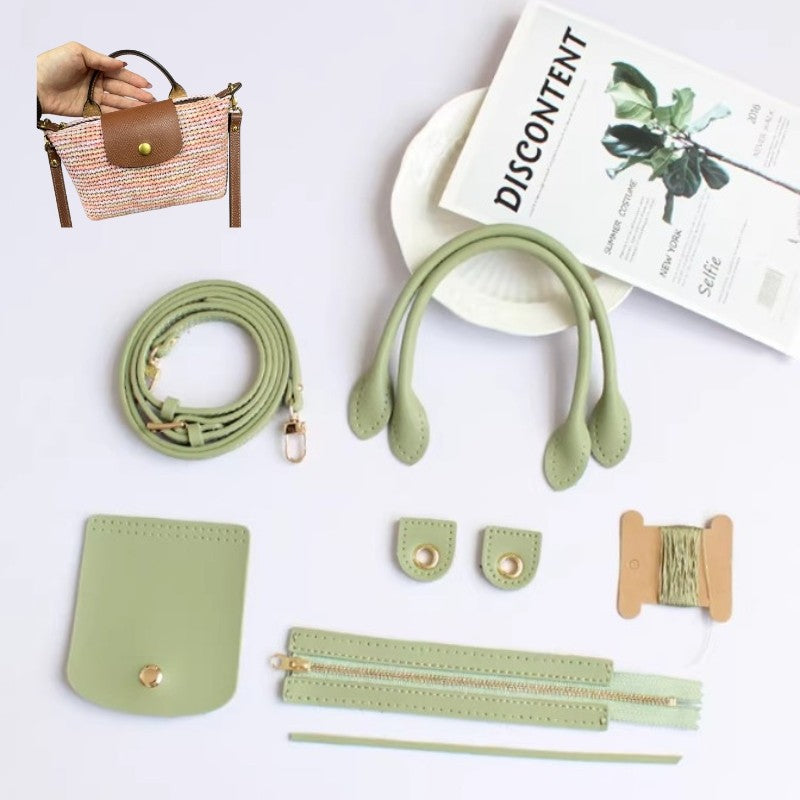 Full Set Crochet Dumpling Bag Handle & Accessories | Genuine Leather Handles & Bag Accessories | 饺子包 配件 包包提手 手提