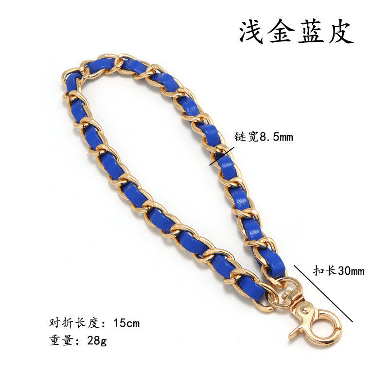 15cm Detachable Phone Wrist Strap | Luxury Metal Chain with PU Leather | Anti-Drop Hand Strap | Stylish & Durable