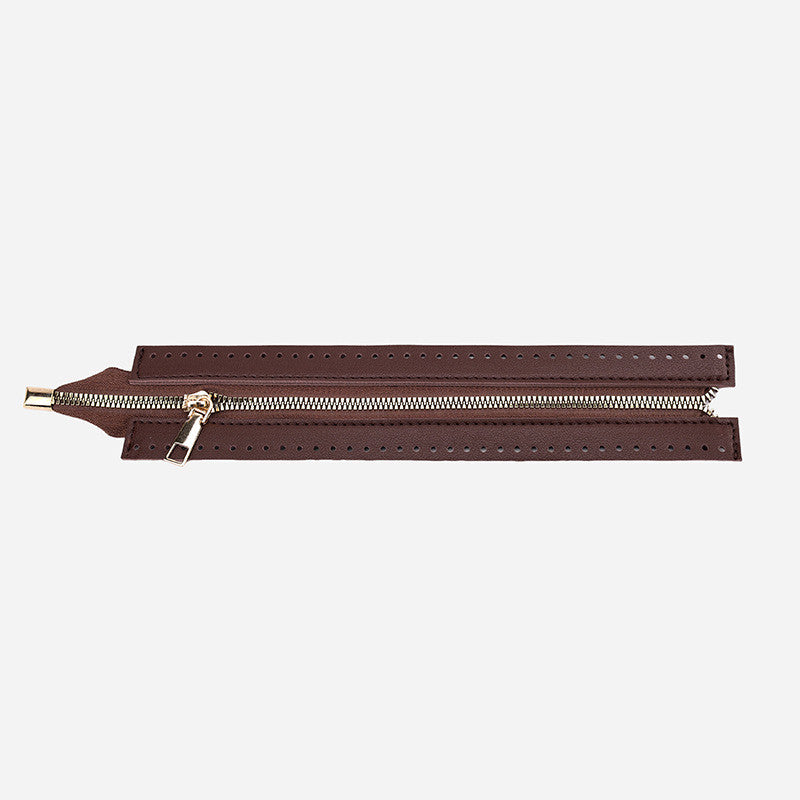 28cm PU Leather Zipper for crochet Bag- Woven Bag Hardware Sewing PU Leather Zipper