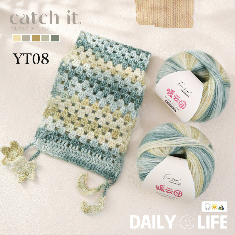 100g- Soft Gradient Yarn for Crochet & Knitting Scarf, Sweater, Blanket | Benang Kait | 暖云团