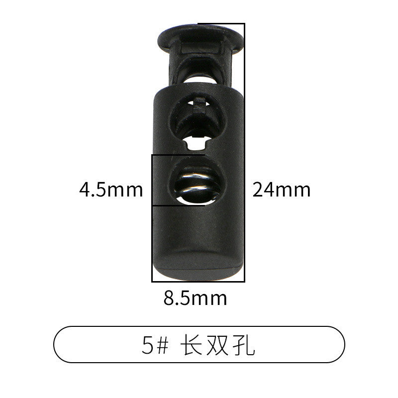 5pcs-Plastic Spring Cord Lock Stopper – Single Hole / Double Hole Drawstring Toggle – Nose Cord Lock for Bags & Clothing