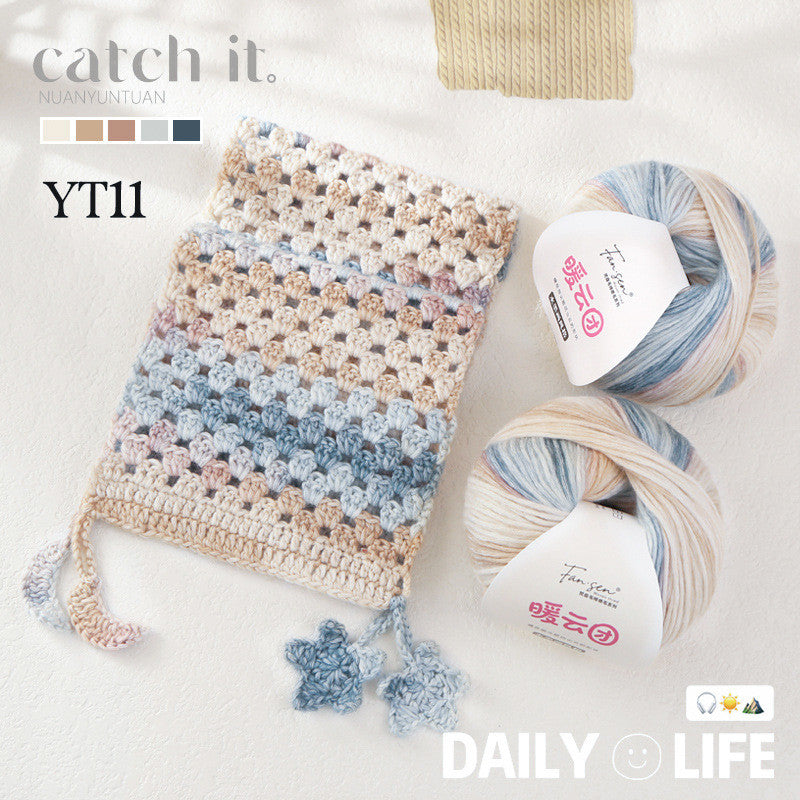 100g- Soft Gradient Yarn for Crochet & Knitting Scarf, Sweater, Blanket | Benang Kait | 暖云团