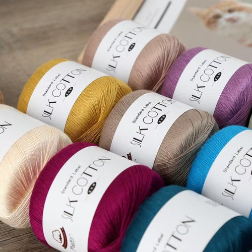 No.6 Lace Yarn | 50g Silk Cotton Lace Yarn for Crochet & Knitting Clothes | Hat | Doll | Benang Kait | 6号蕾丝线真丝棉线
