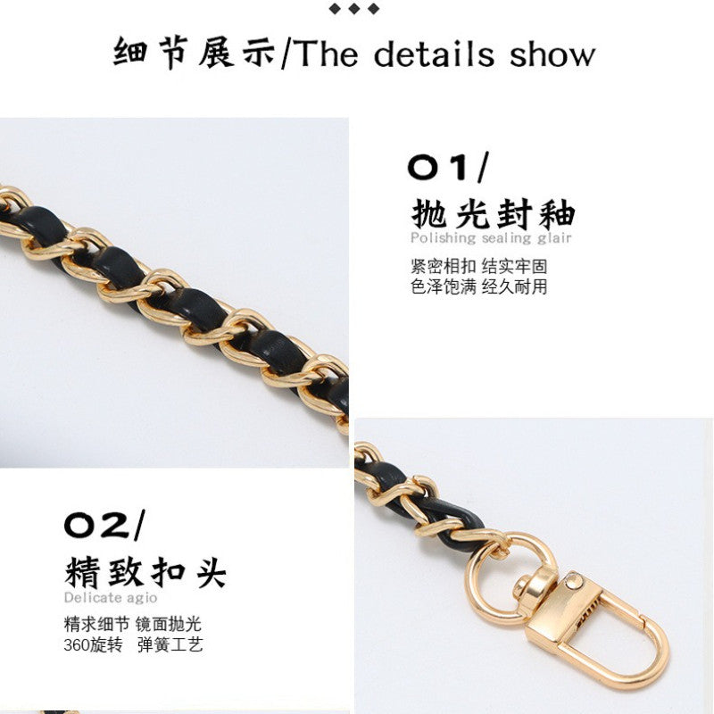 120cm- PU Leather Chain Strap with Adjustable Gold Ball Buckle | Crossbody Bag Chain Replacement | Tali / Rantai Bag