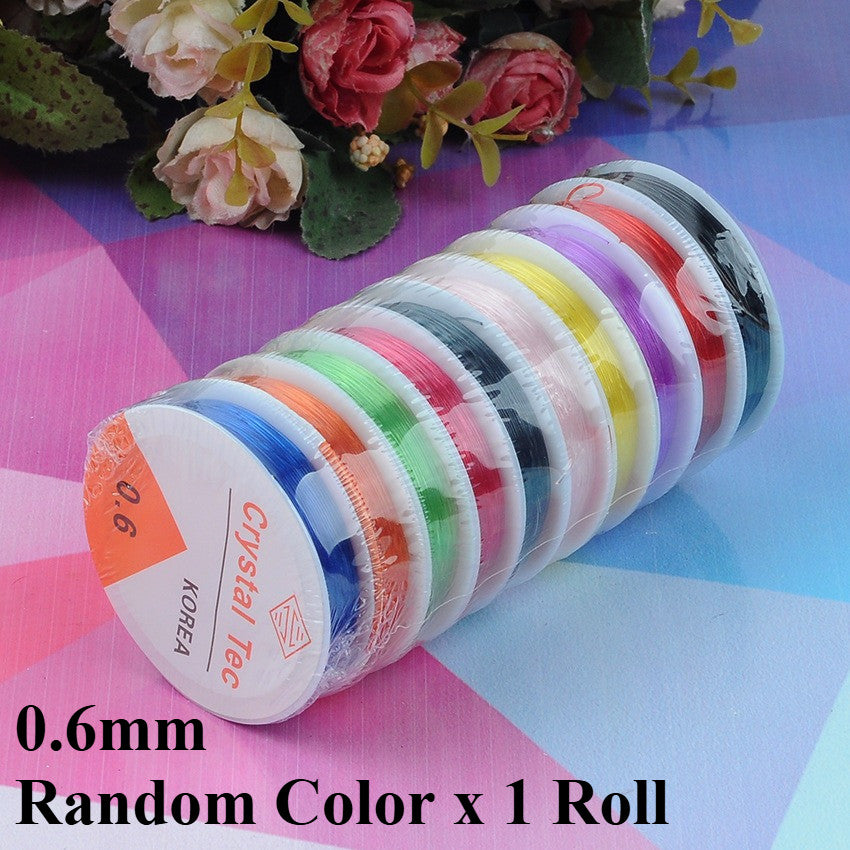 Transparent Elastic Crystal Beading Cord | DIY Jewelry String | Stretch Bead Cord for Bracelets & Necklaces | 0.4–1.0 mm