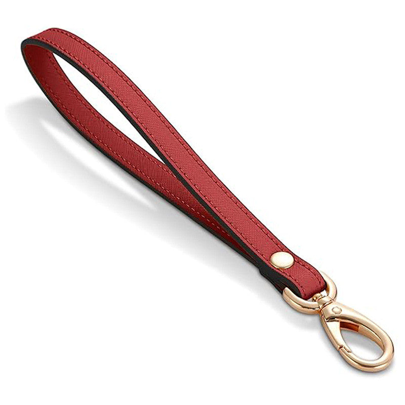 21cm- PU Leather Short Bag Strap Detachable Wrist Strap with Metal Hook Anti-Loss Hand Handle