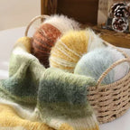100g- Variegated Long Pile Wool Blend Yarn| Crochet & Knitting Yarn for Hat Shawl Scarf | Benang Kait | 十刻 雪宝同款 平替 羊毛混纺线