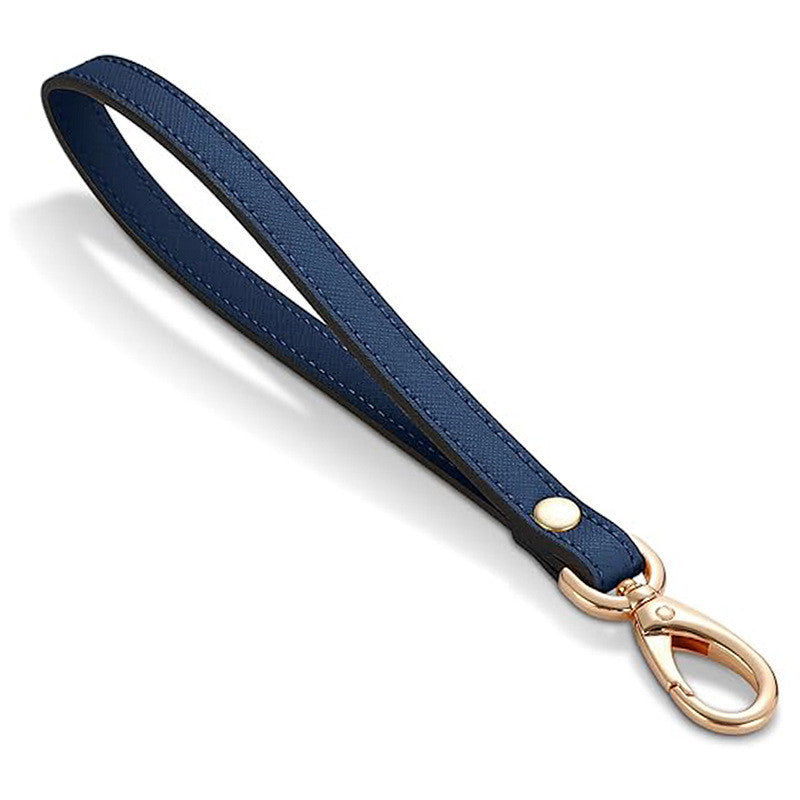 21cm- PU Leather Short Bag Strap Detachable Wrist Strap with Metal Hook Anti-Loss Hand Handle