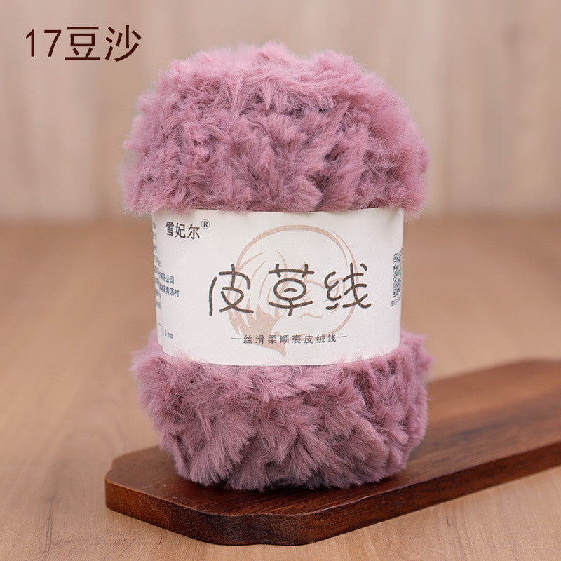 100g- Faux Mink Fur Yarn | Long Pile Plush Yarn for Hats, Scarves & DIY Knitting | Crochet Yarn | Benang Kait 皮草线 水貂绒毛线